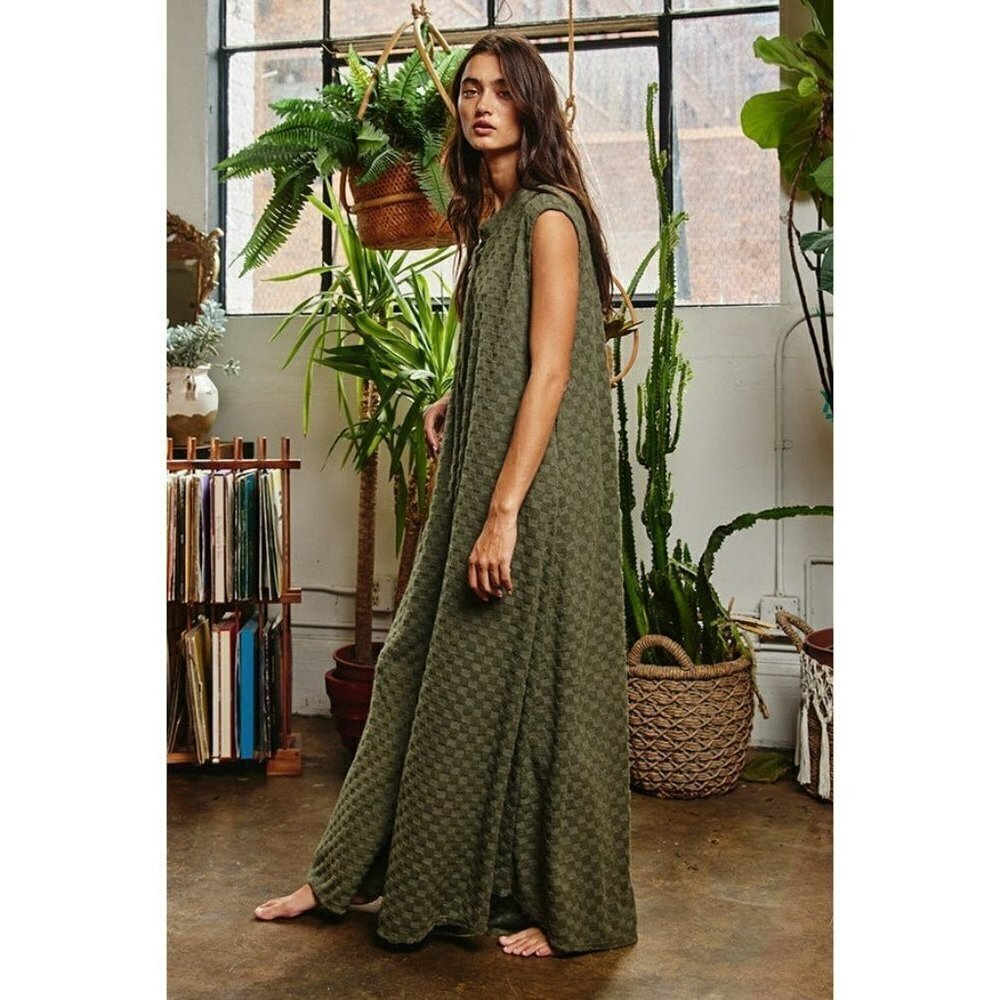 Nellie Checkered Jumpsuit in Olive - Picture 6 of 9